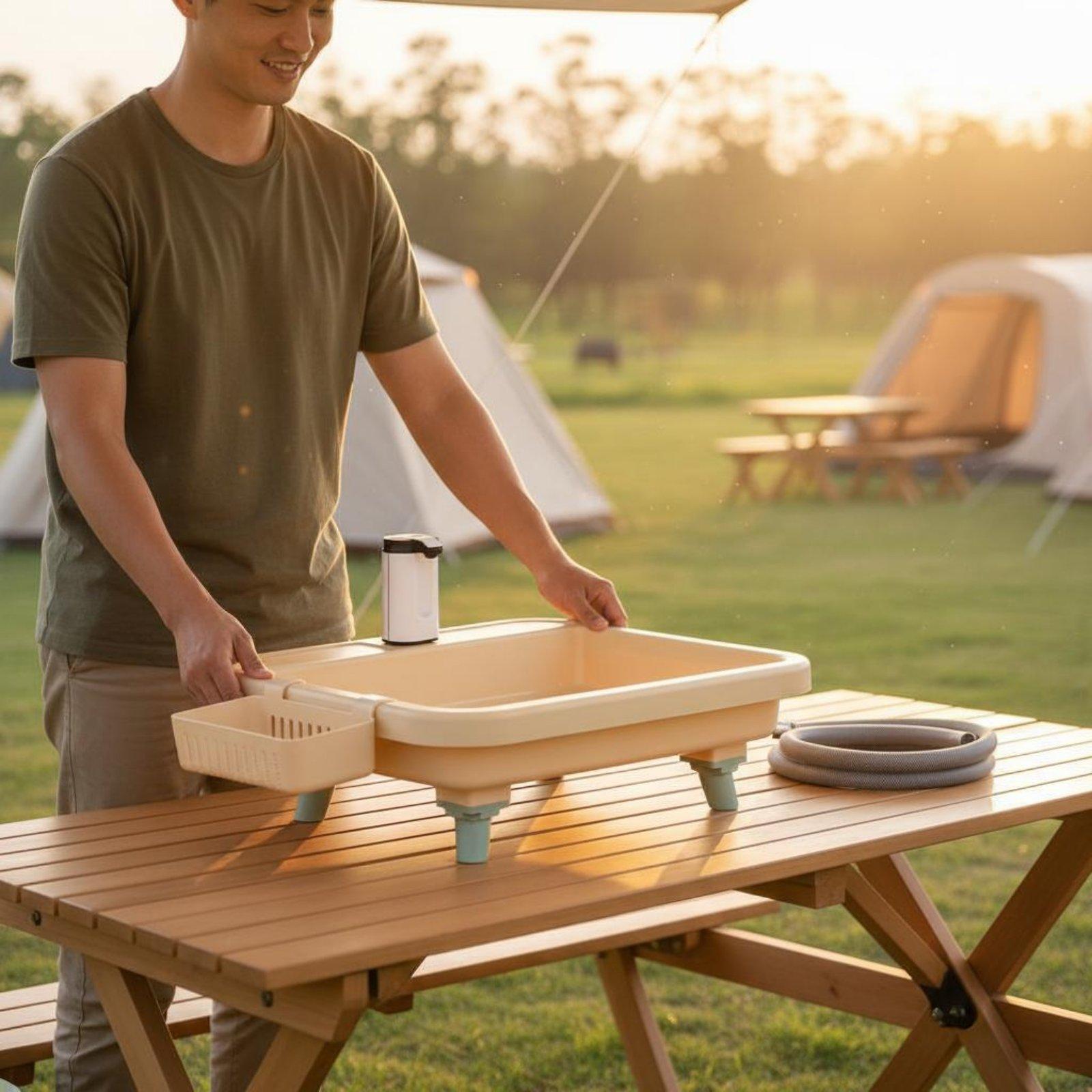 Outdoor Adventures - Pia Portátil para Camping com Torneira