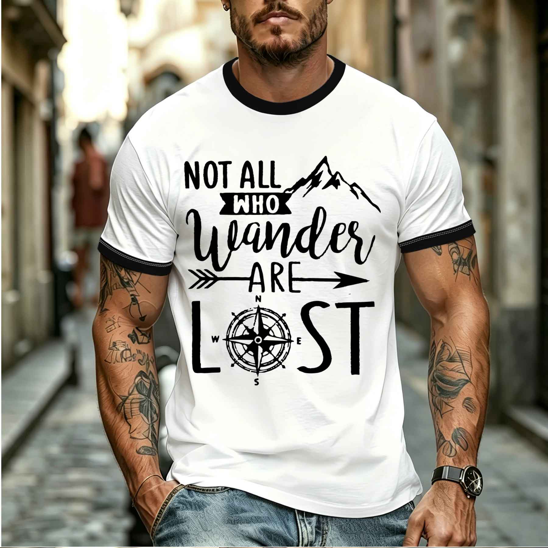 Outdoor Adventure Quotes - Camiseta Masculina Estilosa e Confortável para