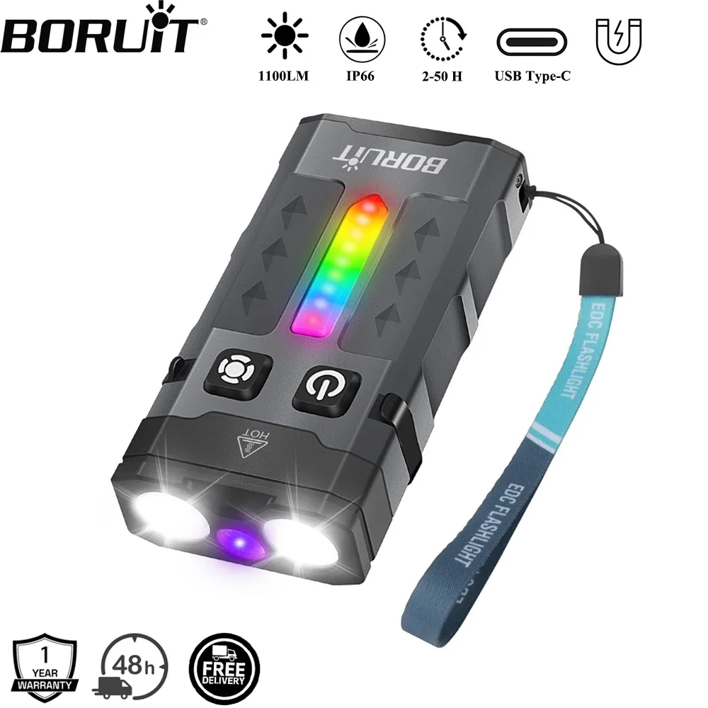 Outdoor Adventure Camp - Boruit ev20 1100lm edc uv chaveiro