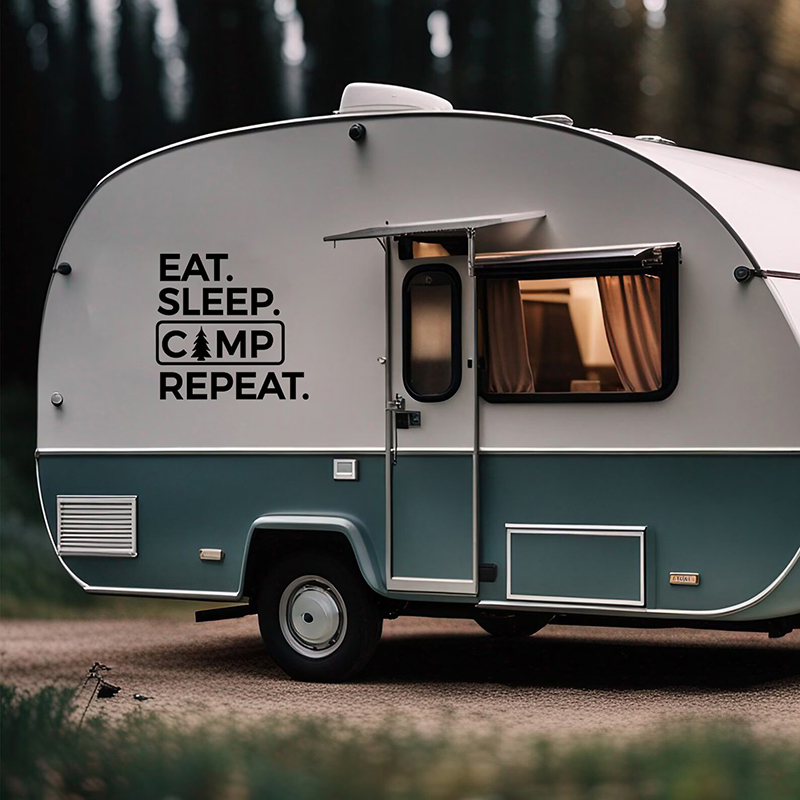 Outdoor Adventure Quotes - Comer sono acampamento repetir decalque para