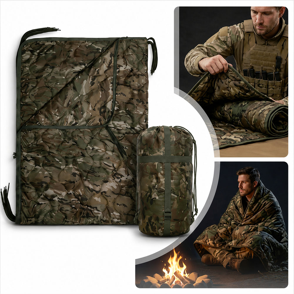 Outdoor Adventure Quilt - Cobertor de Camping Camuflado com Zíper,