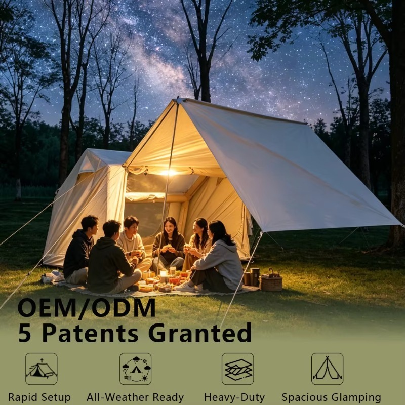 Outdoor Adventure Logo - Espaçosa Tenda Inflável Familiar com Múltiplos