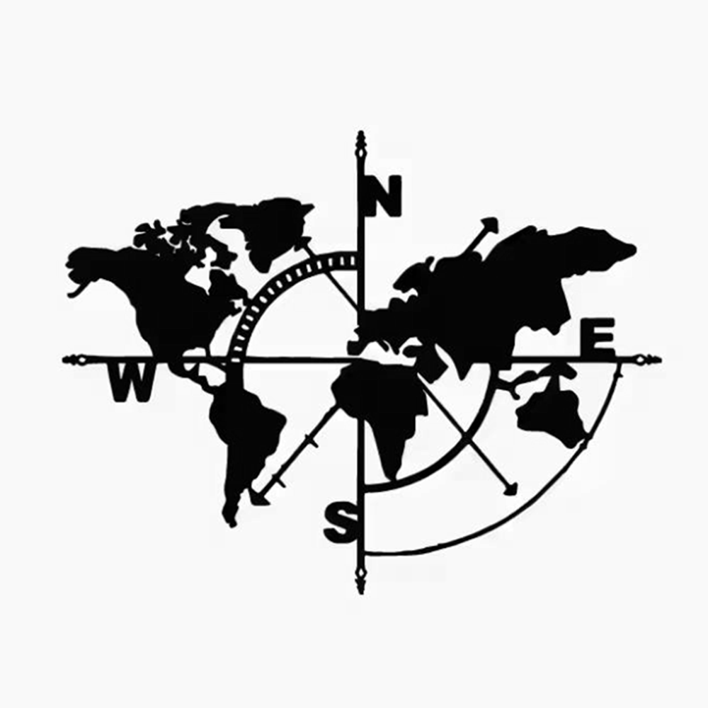 Outdoor Adventure World - Adesivo de Vinil com Mapa-Múndi e