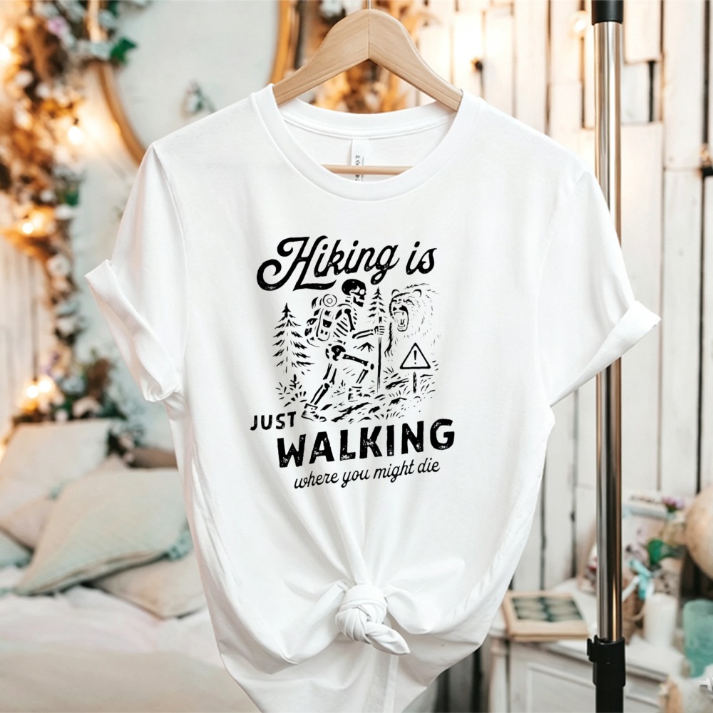 Camiseta Feminina de Algodão c - Outdoor Adventure Quotes avaliação e preço