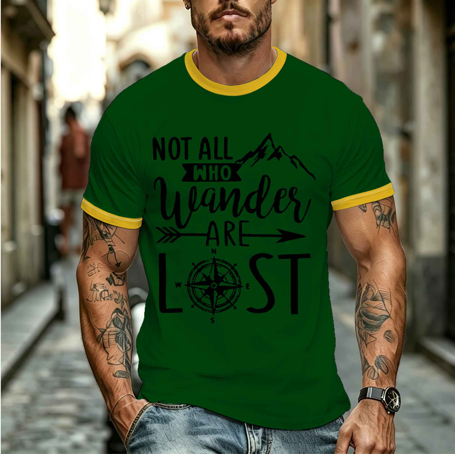 Camiseta Masculina Estilosa e  - Outdoor Adventure Quotes avaliação e preço