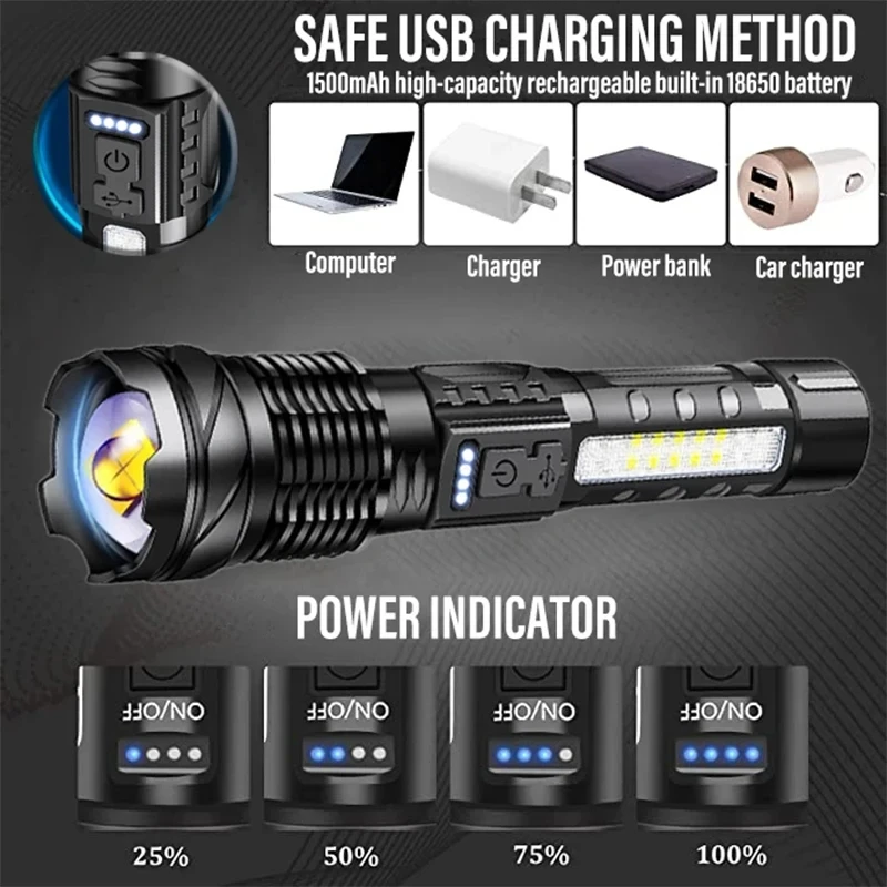 Lanterna LED XHP50 Poderosa, à - Outdoor Adventure Camp avaliação e preço