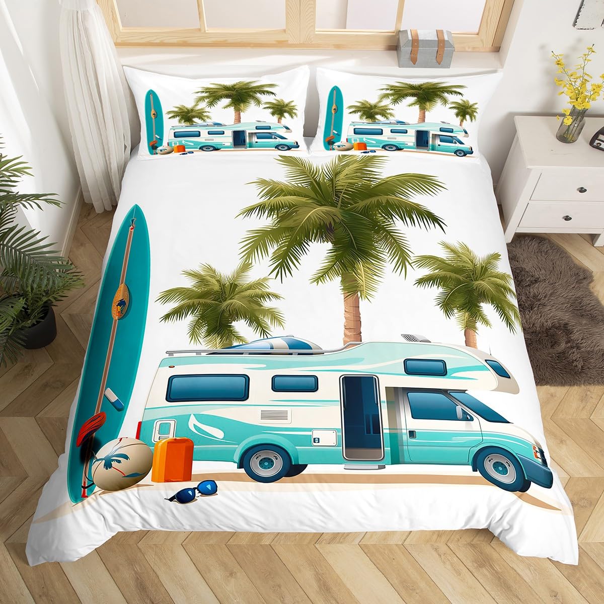 Camping Camper Bedding Set, Ha - Outdoor Adventure Quilt avaliação e preço