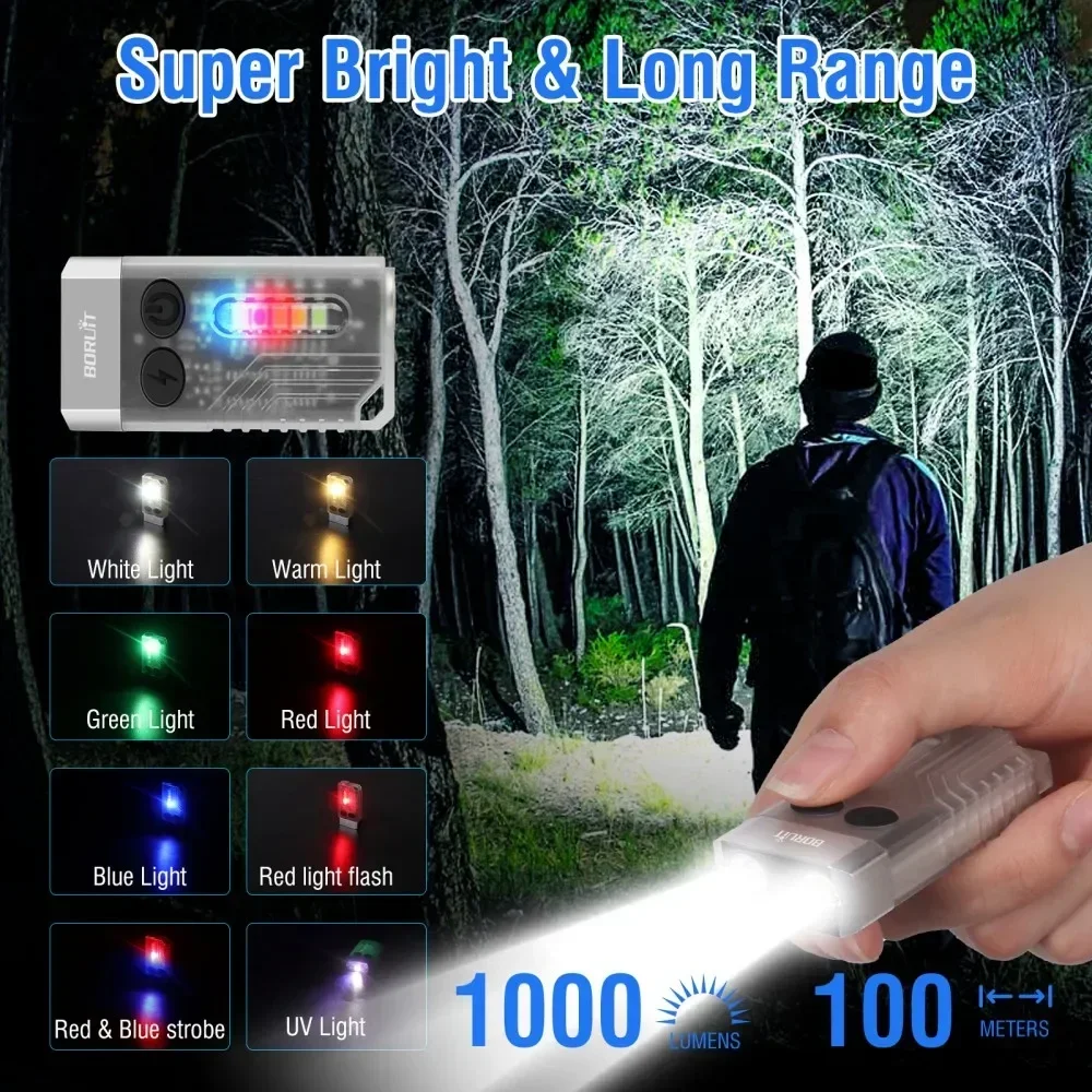 Boruit v10 chaveiro uv led edc - Outdoor Adventure Camp avaliação e preço