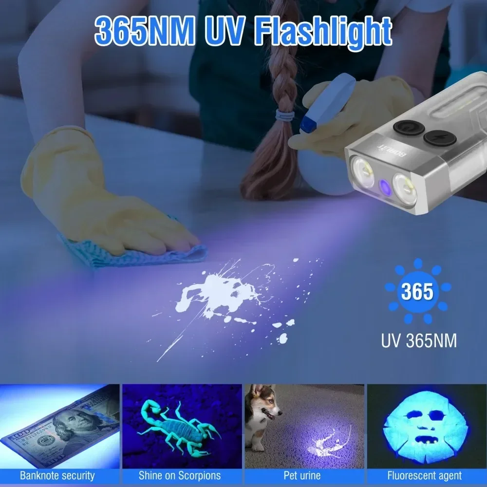 Boruit v10 chaveiro uv led edc - Outdoor Adventure Camp avaliação e preço