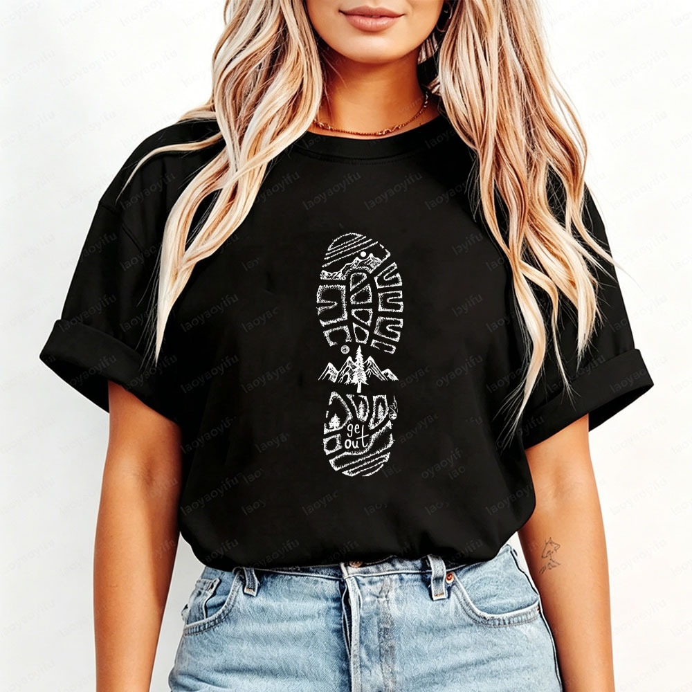 Camiseta com estampa de paisag - Outdoor Adventure Quotes avaliação e preço